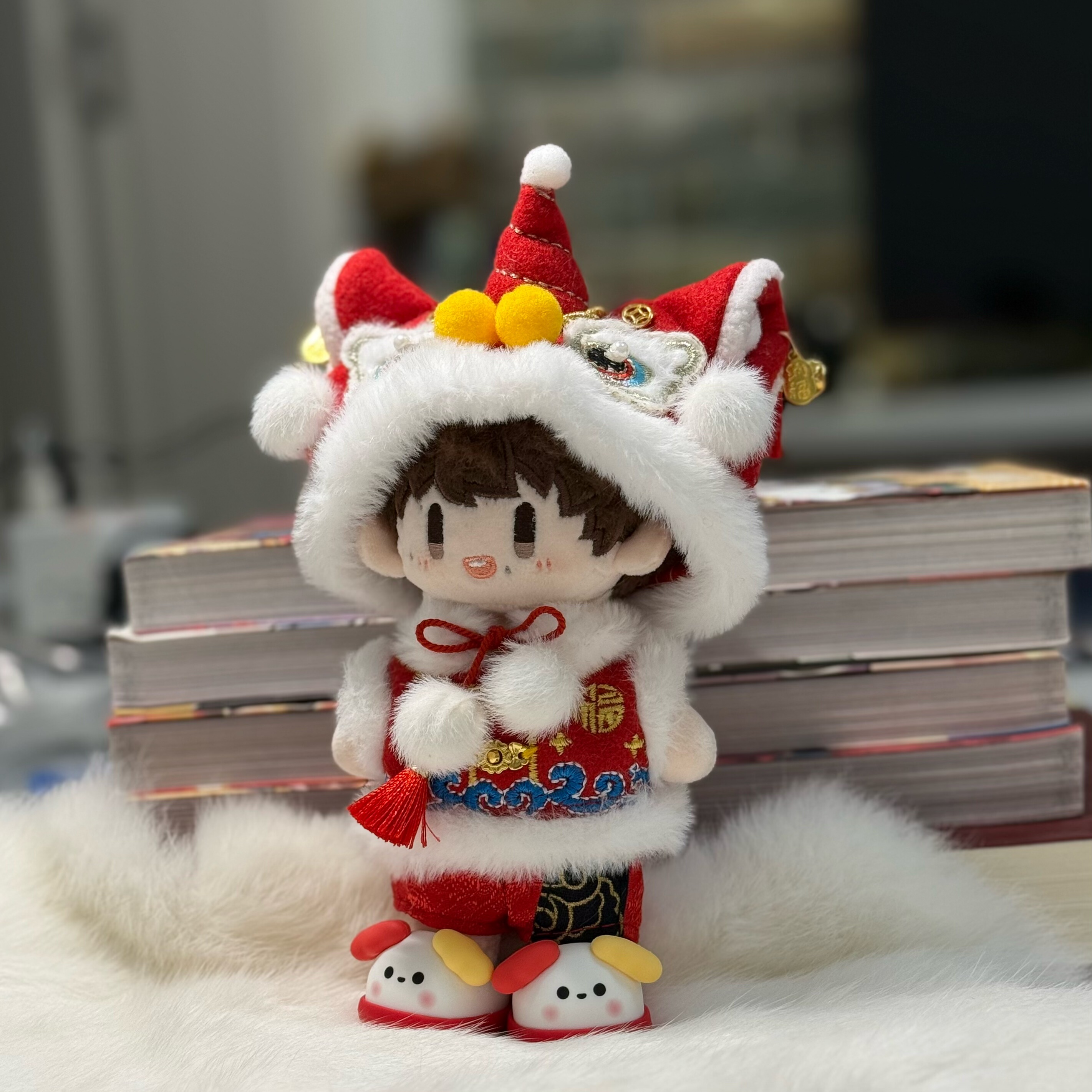 好运来~周深棉花娃娃周可可醒狮10cm15cm拜年服新年娃衣套装衣服,淘宝优惠券,粉丝福利购,淘宝优惠卷