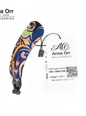 Anna Orr品牌发饰埃及民族风佩利斯纹腰果布艺香蕉夹竖夹马尾发夹
