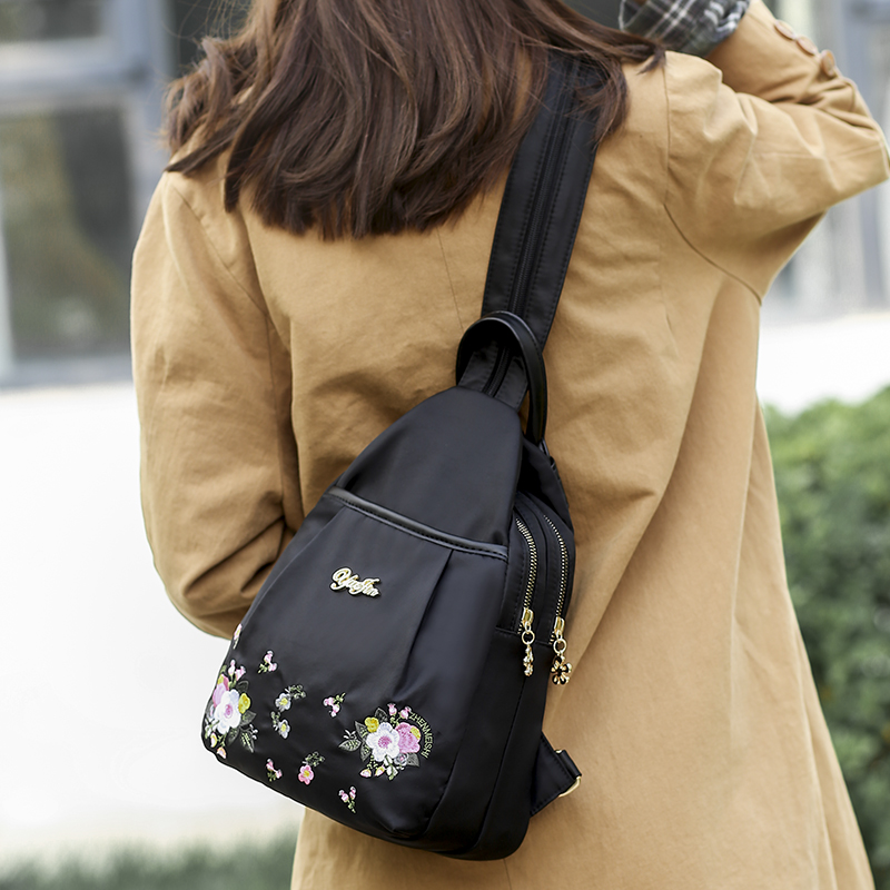 民族风迷你双肩包女2025新款韩版百搭防水牛津布小背包帆布胸包潮,淘宝优惠券,粉丝福利购,淘宝优惠卷