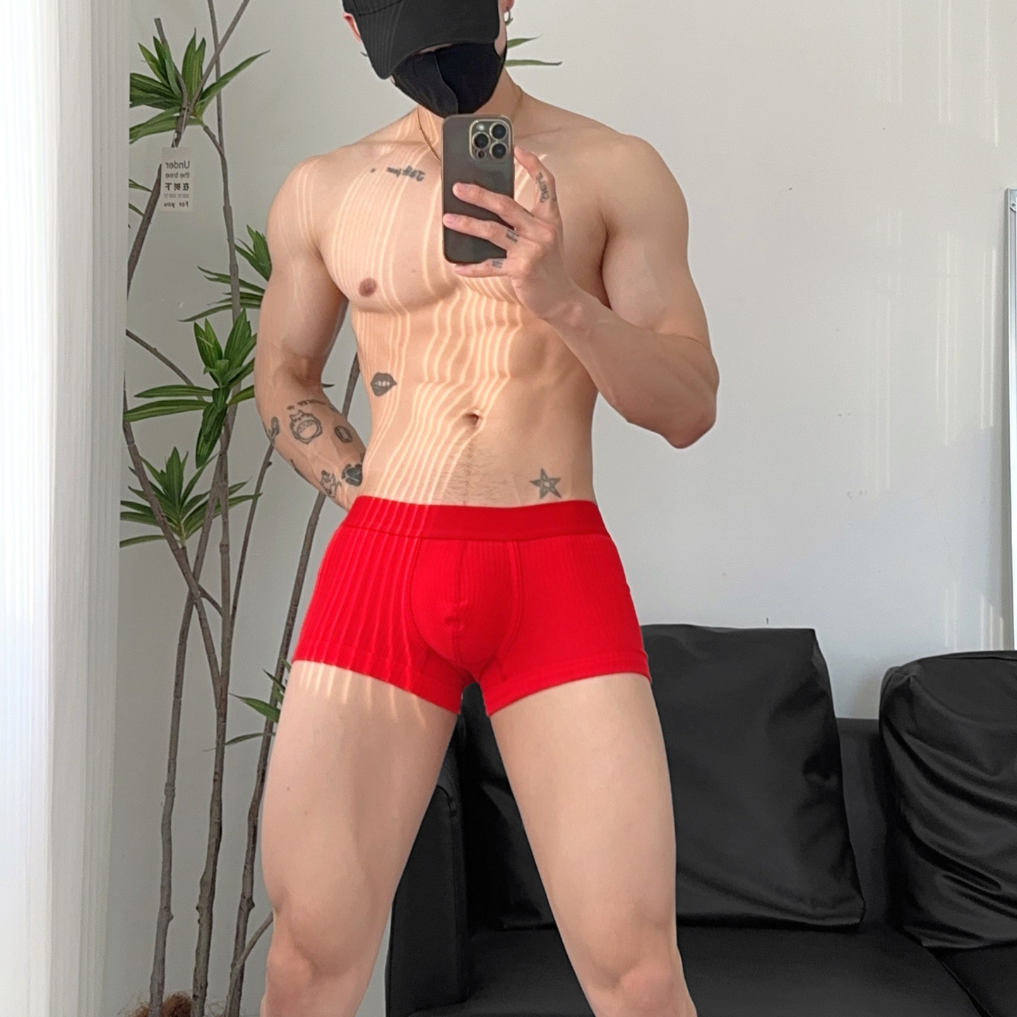 2条装男士本命年红色三角内裤低腰螺纹棉舒适平角大红色包邮,淘宝优惠券,粉丝福利购,淘宝优惠卷