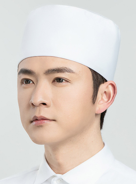 小圆帽厨师帽子男款透气日韩定制