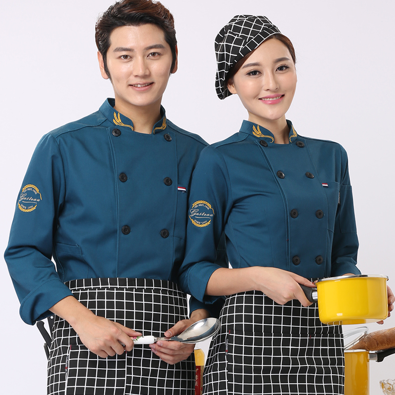 厨师服长袖秋冬装酒店餐饮饭店后厨师工作服中国厨房衣服中国风 厨师服长袖秋冬装酒店餐饮饭店后厨师工作服中国厨房衣服中国风