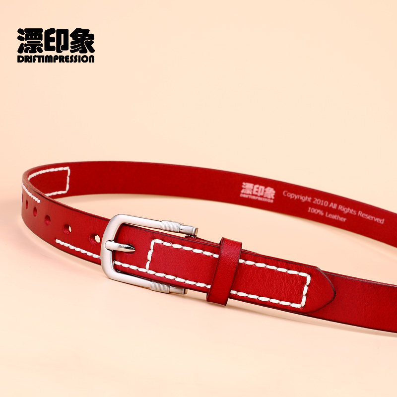 女士真皮复古手工纯牛皮潮流潮皮带 漂印象服饰腰带/皮带/腰链