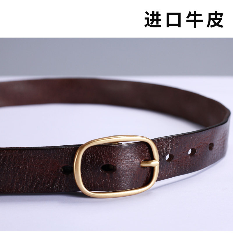 真皮手工复古纯牛皮休闲简约皮带 漂印象服饰腰带/皮带/腰链