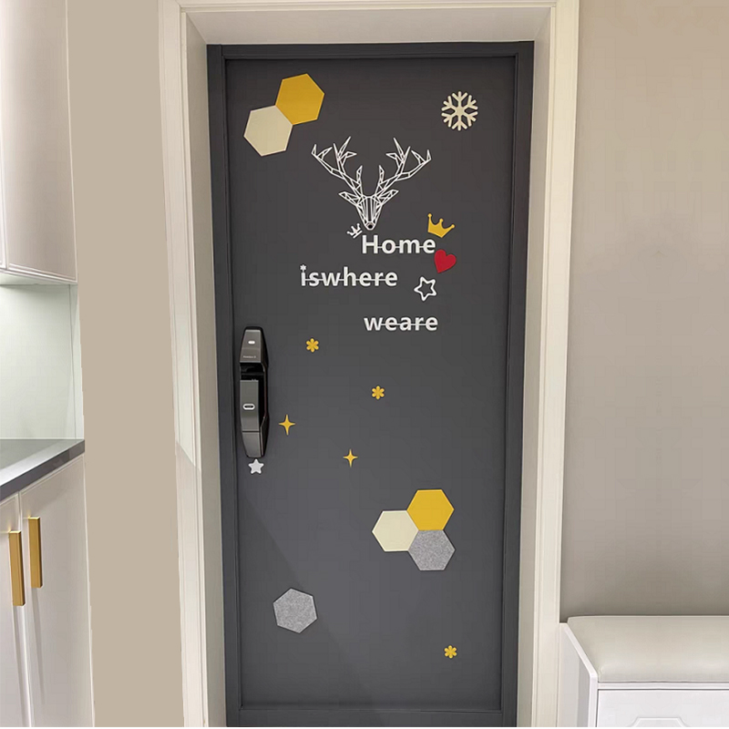 奶油风毛毡门贴自粘防盗门翻新入户门旧木门改造隔音墙贴创意装饰,淘宝优惠券,粉丝福利购,淘宝优惠卷