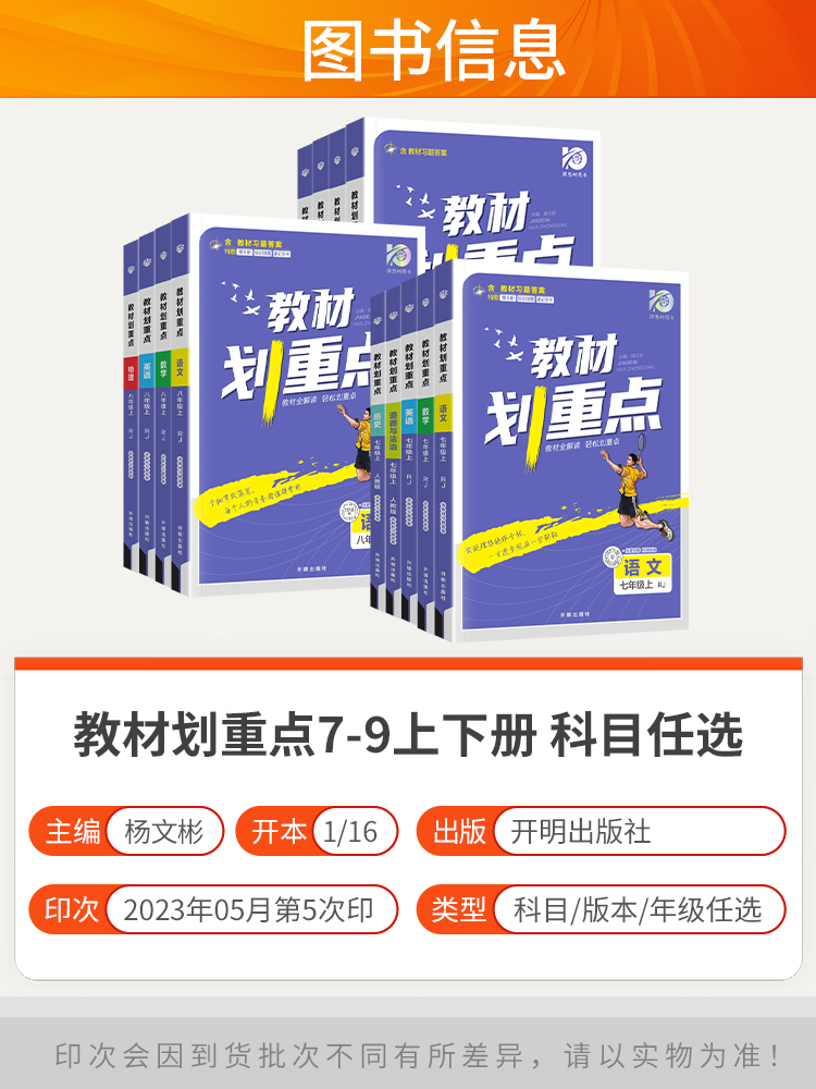 2024教材划重点七年级下册初中八九年级上下册语文数学英语物理化学政治历史人教版北师外研初一二三789年级同步教材全解讲解解读-图0