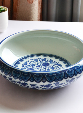 景德镇陶瓷鱼缸水仙花中式风茶洗