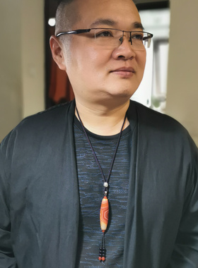 西藏药师天珠一眼原石九页岩