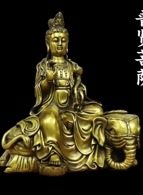 铜佛像祥狮纯铜文殊菩萨普贤菩萨