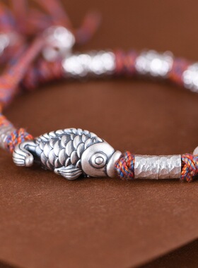 足银手链复古工艺手工编绳小众款