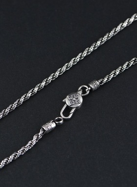 麻绳纯银项链复古工艺男款个性款