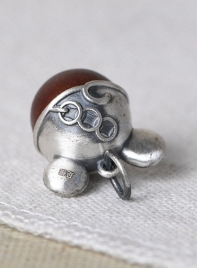 diy配件男女檀木老鼠吊坠足银女