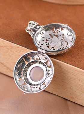 香薰镂空芙蓉石吊坠粉晶女款