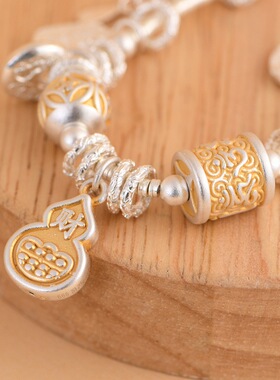 纯银手链小众设计女款吉言喜乐链