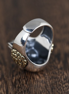 古银铺纯银复古骷髅工艺戒指男款