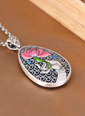 足银莲花毛衣坠空心挂件秋冬女款