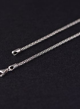 纯银2.5mm爆谷链复古国风时尚链