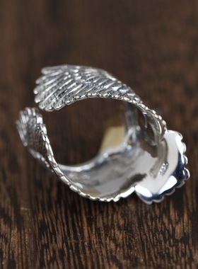 老鹰戒指复古工艺小众设计朋克风