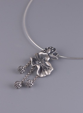 女古银铺s925银复古女款流苏吊坠