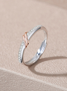 满天星款纯银925情侣戒指男女小众设计轻奢款时ins风时来运转对戒