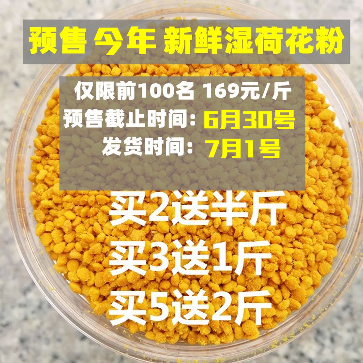 2023新鲜湿荷花粉纯天然正品500g食用蜂花粉农家未破壁莲花粉