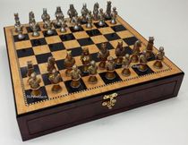 American Chess High-end Design Crusts Pawns High-end Storage Chessboard 17 Solid Wood