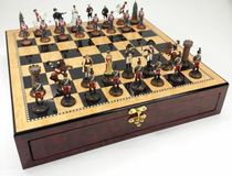 American Chess Metal Tin France Napoleon Pawns High Gloss Storage Chessboard Western Checkers