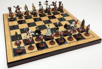 American Chess Metal Tin Napoleon Waterloo Battle Pieces Walnuts Wooden Chessboard Western Chess
