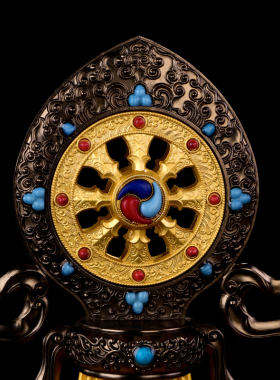 密宗佛前供奉鎏金七政宝摆件