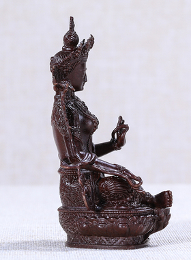 黄铜随身密宗摆件绿度母佛像