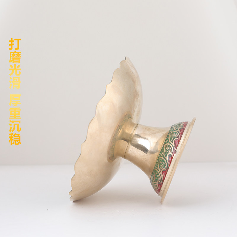 尼泊尔工艺孔雀彩绘果盘铜制家用佛前用品水果盘贡品盘桌面摆件,淘宝优惠券,粉丝福利购,淘宝优惠卷