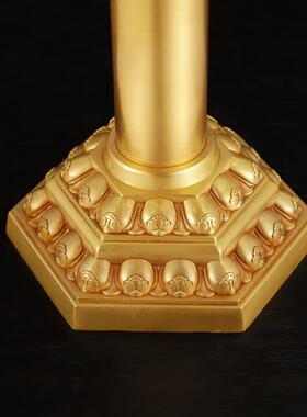 阿育王柱纯铜鎏金佛堂摆件