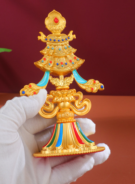 藏传密宗合金八吉祥桌面摆件