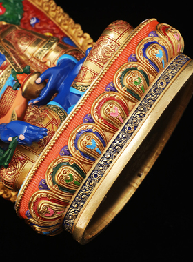 药师释迦莲师四臂文殊佛像摆件精工彩绘背光铜鎏金雕花密宗供奉