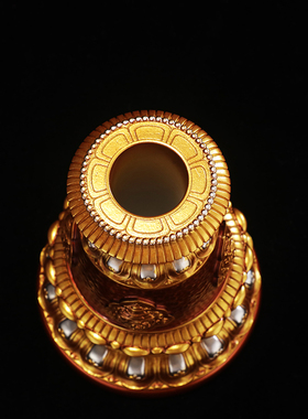 藏式家用八吉祥转轮底座摆件树脂彩绘雕花手摇底座桌面转筒底座