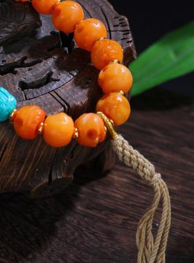 藏式老料牦牛骨手串民族风饰品