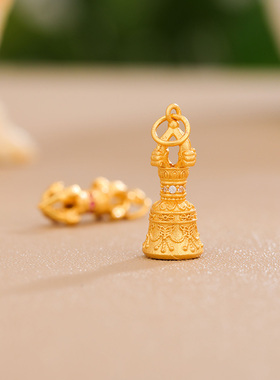 步梵925银镀金迷你项链吊坠