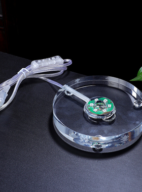 水晶led灯可插电透明摆件底座