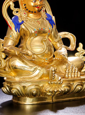 密宗居家黄铜鎏金供佛摆件财神爷
