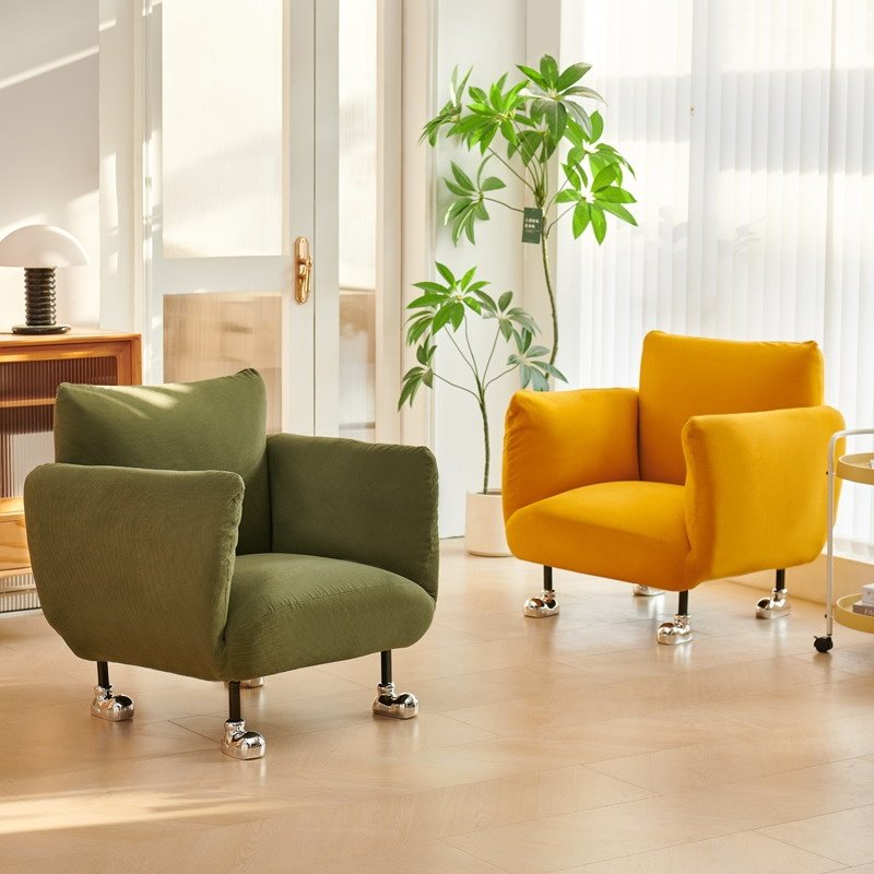 懒人沙发小户型客厅阳台阅读休闲沙发布艺可坐可躺单人沙发椅,淘宝优惠券,粉丝福利购,淘宝优惠卷