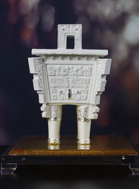 工艺品公司开业周年庆典纯银摆件