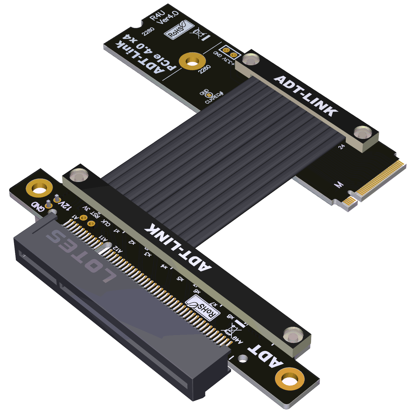 PCIe x8延长转接线 支持NVMe固态硬盘接口PCIE 4.0x4全速ADT - 图1