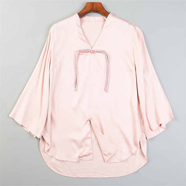 ຊຸດເຄື່ອງນຸ່ງເຮືອນ Tencel ແບບພະລາຊະວັງຊັ້ນສູງສໍາລັບແມ່ຍິງ L83905 ຮູບແບບການຖັກແສ່ວຊ້ໍາທີ່ສວຍງາມແບບຈີນໃຫມ່ຊຸດ pajama ຊຸດສອງສິ້ນ