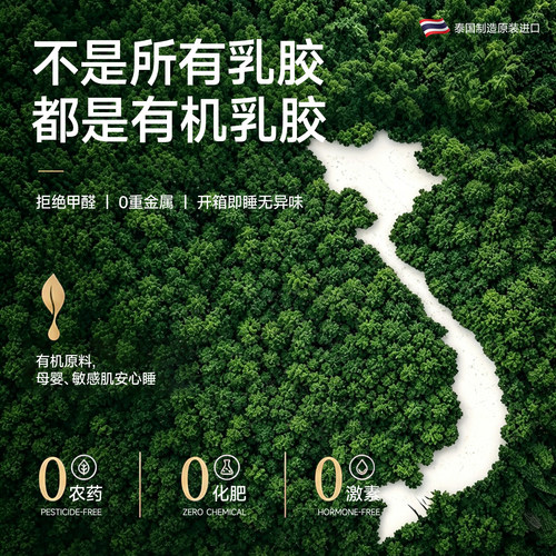 泰国原装进口theptex天然有机乳胶床垫软垫5cm护脊垫褥家用卧室 - 图0
