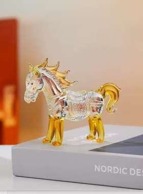 新款水晶十二生肖家用卡通龙兔牛虎猪鼠马水晶摆件工艺品桌面家居