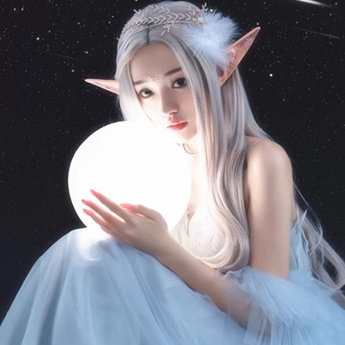 日系动漫cos假发女长发中分八字刘海长直发精灵仙子化妆假毛头套 - 图2