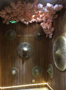 天花板吊顶斗笠竹编手工竹筛子