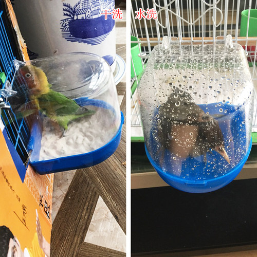 洗澡盆鸟用沐浴盆虎皮鹦鹉牡丹文鸟绣眼八哥用品用具两用鸟笼配件 - 图2