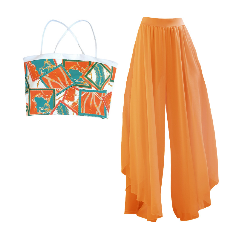 帛扬古典敦煌飞天舞蹈瑜伽服套装女高级感仙气印花雪纺纱健身裤,淘宝优惠券,粉丝福利购,淘宝优惠卷