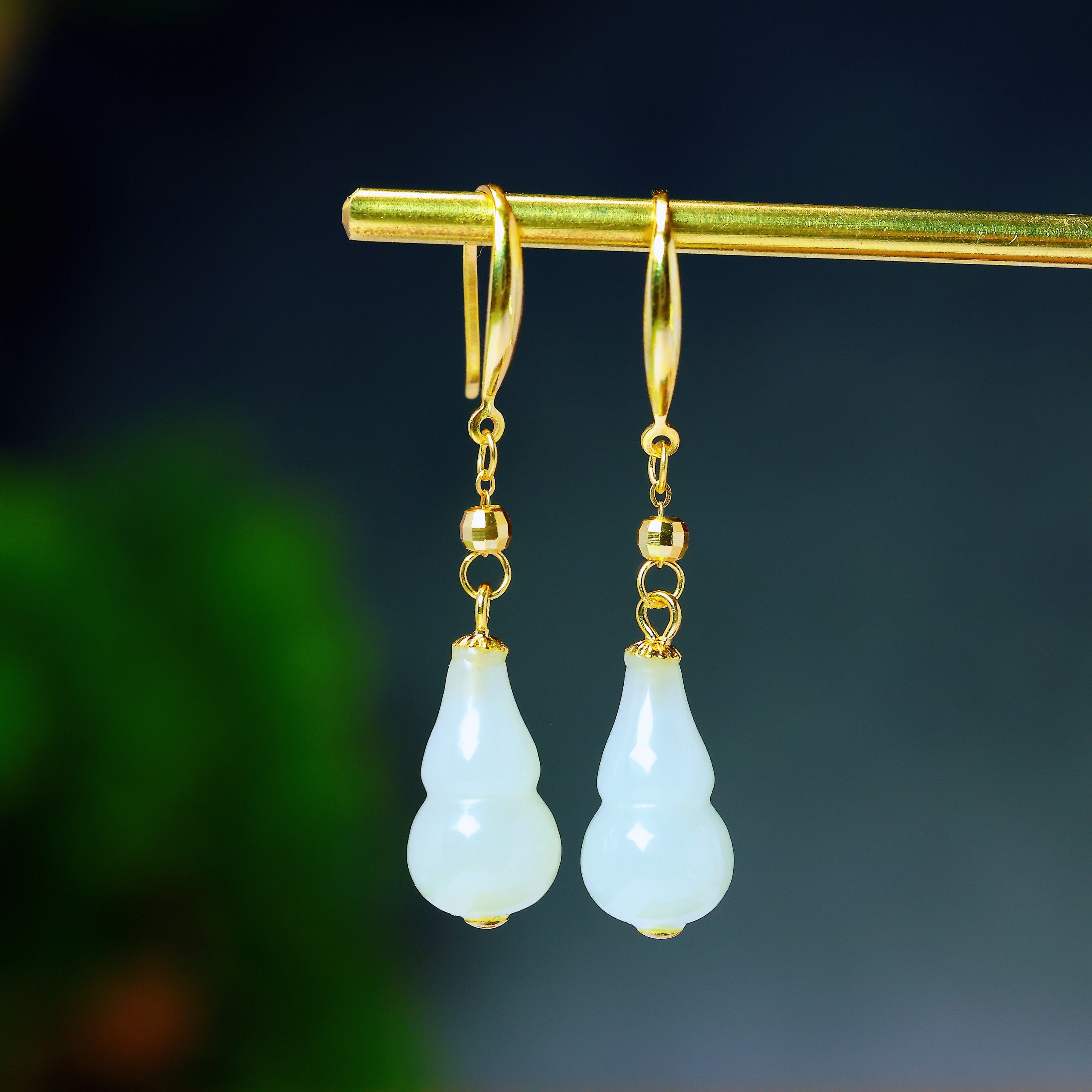 天然和田玉羊脂白玉925银如意葫芦精致简约玉石耳环耳饰耳坠,淘宝优惠券,粉丝福利购,淘宝优惠卷